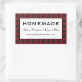 Sticker Rectangulaire Plaqué rouge fait maison (Sac)