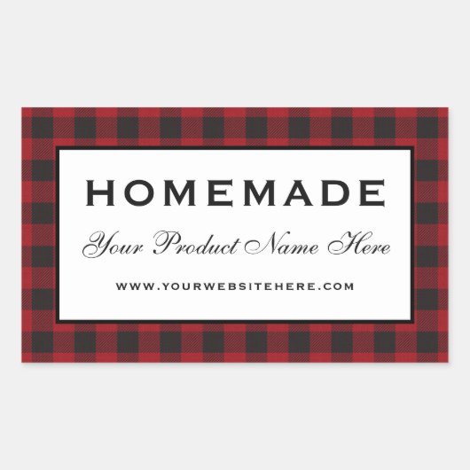 Sticker Rectangulaire Plaqué rouge fait maison (Devant)