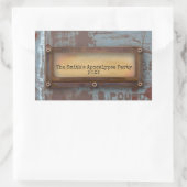 Sticker Rectangulaire Plaque rouge rouille | Halloween Grunge Steampunk (Sac)