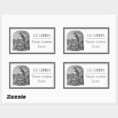 Sticker Rectangulaire Plaque vintage de gravure d'oiseau (Feuille)