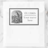 Sticker Rectangulaire Plaque vintage de gravure d'oiseau (Sac)