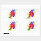 Sticker Rectangulaire Plaques de peinture Abstraites Rainbow Lorikeet (Feuille)