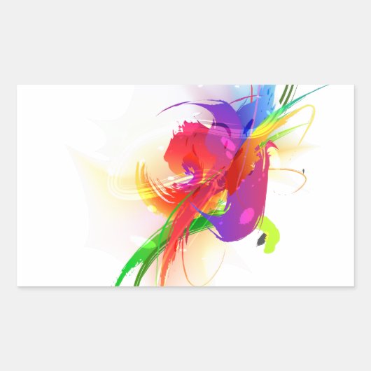 Sticker Rectangulaire Plaques de peinture Abstraites Rainbow Lorikeet (Devant)