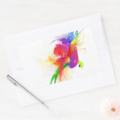 Sticker Rectangulaire Plaques de peinture Abstraites Rainbow Lorikeet (Enveloppe)