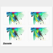 Sticker Rectangulaire Plaques de peinture Peacock Abstraites (Feuille)