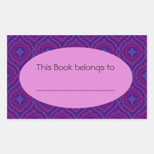 Sticker Rectangulaire Plaques d'enregistrement : Motif d'oignon violet e (Devant)