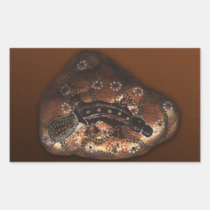 Sticker Rectangulaire Platypus Art aborigène australien