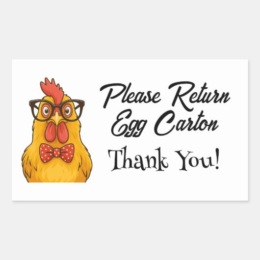 Sticker Rectangulaire Please Return Egg Carton Farm Fresh Eggs (Devant)