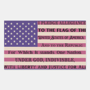 Sticker Rectangulaire Pledge of Allegiance Flag