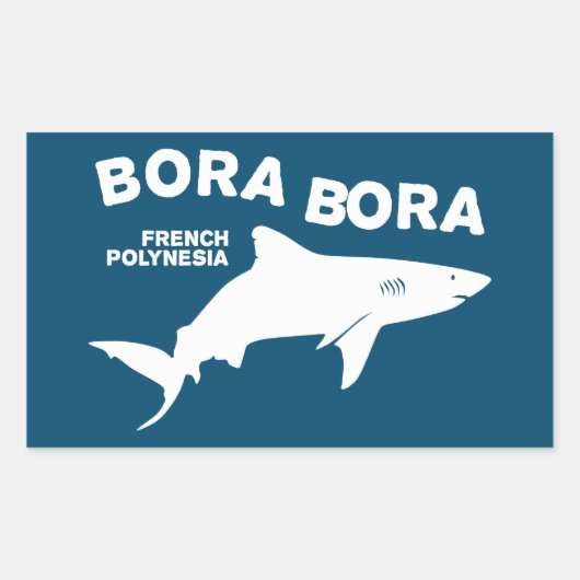 Sticker Rectangulaire Plongée De Requin À Bora Bora (Devant)