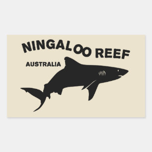 Sticker Rectangulaire Plongée De Requin En Australie, Ningaloo Reef