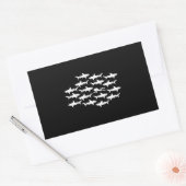 Sticker Rectangulaire Plongée plongée nage avec une école de requins (Enveloppe)