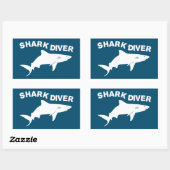 Sticker Rectangulaire Plongeur de requins (Feuille)