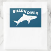 Sticker Rectangulaire Plongeur de requins (Sac)