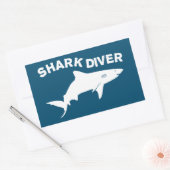 Sticker Rectangulaire Plongeur de requins (Enveloppe)