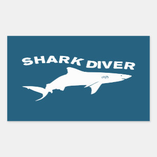 Sticker Rectangulaire Plongeur de requins