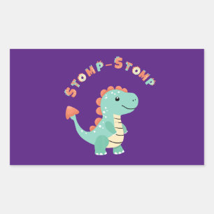 Sticker Rectangulaire Plongez dans le plaisir avec une fête Dino-Mite !