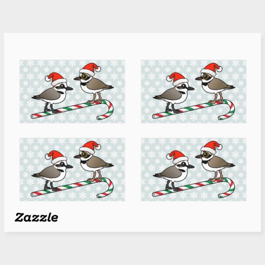 Sticker Rectangulaire Plovers père Noël (Feuille)