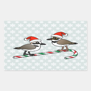 Sticker Rectangulaire Plovers père Noël