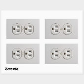 Sticker Rectangulaire Plug-in de prise électrique (Feuille)