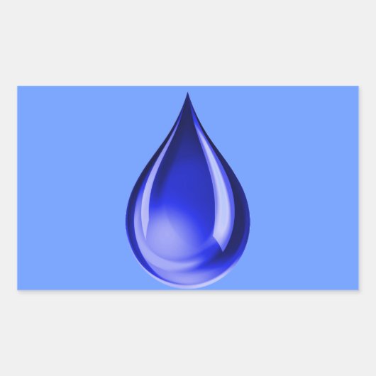 STICKER RECTANGULAIRE PLUIE DE PLUIE LARMES GRAPHIQUE LOGO ICON EAU DROP (Devant)