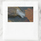 Sticker Rectangulaire Plumes blanches (Sac)
