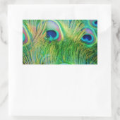 Sticker Rectangulaire Plumes de paon (Sac)