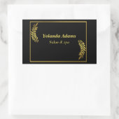 Sticker Rectangulaire Plumes dorées et bordure noire (Sac)