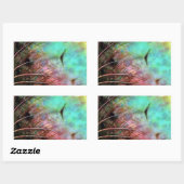 Sticker Rectangulaire Plumes Pastel Peacock (Feuille)