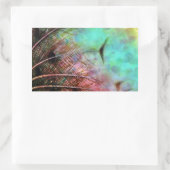 Sticker Rectangulaire Plumes Pastel Peacock (Sac)