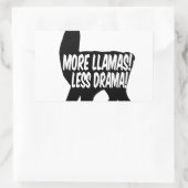 Sticker Rectangulaire Plus de lamas moins de drame (Sac)