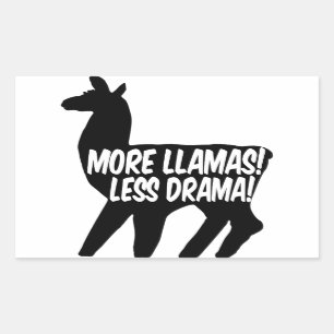 Sticker Rectangulaire Plus de lamas moins de drame
