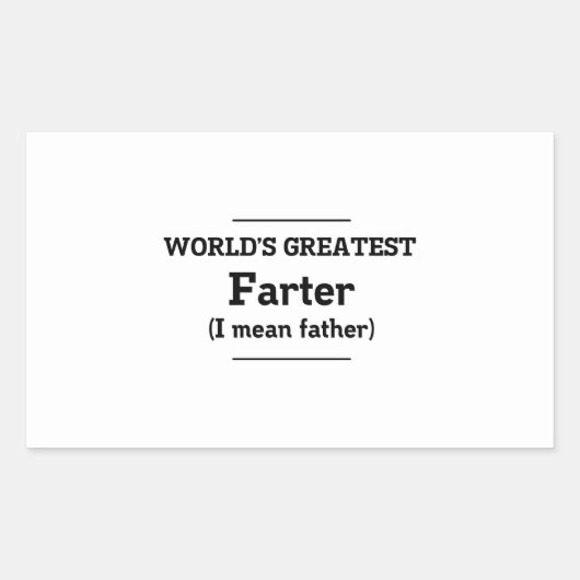 Sticker Rectangulaire Plus grand Farter du monde (Devant)