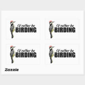Sticker Rectangulaire Plutôt Être Birding (Feuille)