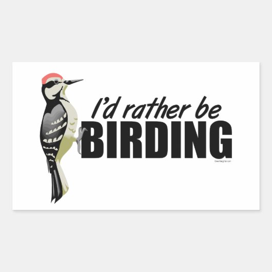 Sticker Rectangulaire Plutôt Être Birding (Devant)