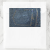 Sticker Rectangulaire Poche Denim Jeans bleu (Sac)