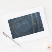Sticker Rectangulaire Poche Denim Jeans bleu (Enveloppe)