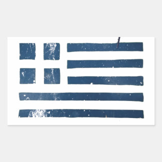 Sticker Rectangulaire pochoir grunge du drapeau grec