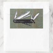 Sticker Rectangulaire Pocket Knife Art vintage (Sac)