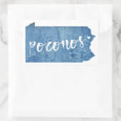 Sticker Rectangulaire Poconos, Pennsylvanie (Sac)