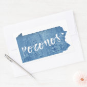 Sticker Rectangulaire Poconos, Pennsylvanie (Enveloppe)