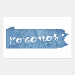 Sticker Rectangulaire Poconos, Pennsylvanie