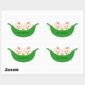 Sticker Rectangulaire Pods à pois jumeaux (personnalisables) (Feuille)