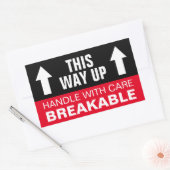 Sticker Rectangulaire Poignée cassable avec soin Cette façon de monter (Enveloppe)