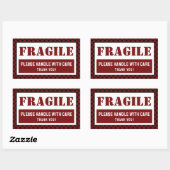 Sticker Rectangulaire Poignée Fragile Avec Emballage Motif Soigné (Feuille)