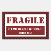 Sticker Rectangulaire Poignée Fragile Avec Emballage Motif Soigné (Devant)