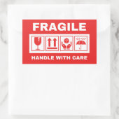Sticker Rectangulaire Poignée fragile avec soin (Sac)