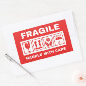 Sticker Rectangulaire Poignée fragile avec soin (Enveloppe)