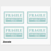 Sticker Rectangulaire Poignée fragile avec soin Mailing et emballage (Feuille)