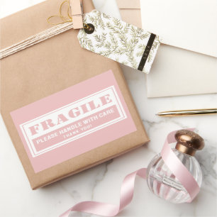 Sticker Rectangulaire Poignée fragile avec soin Mailing et emballage